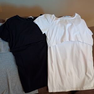 Classic Black and White Women's Short Sleeve Tees